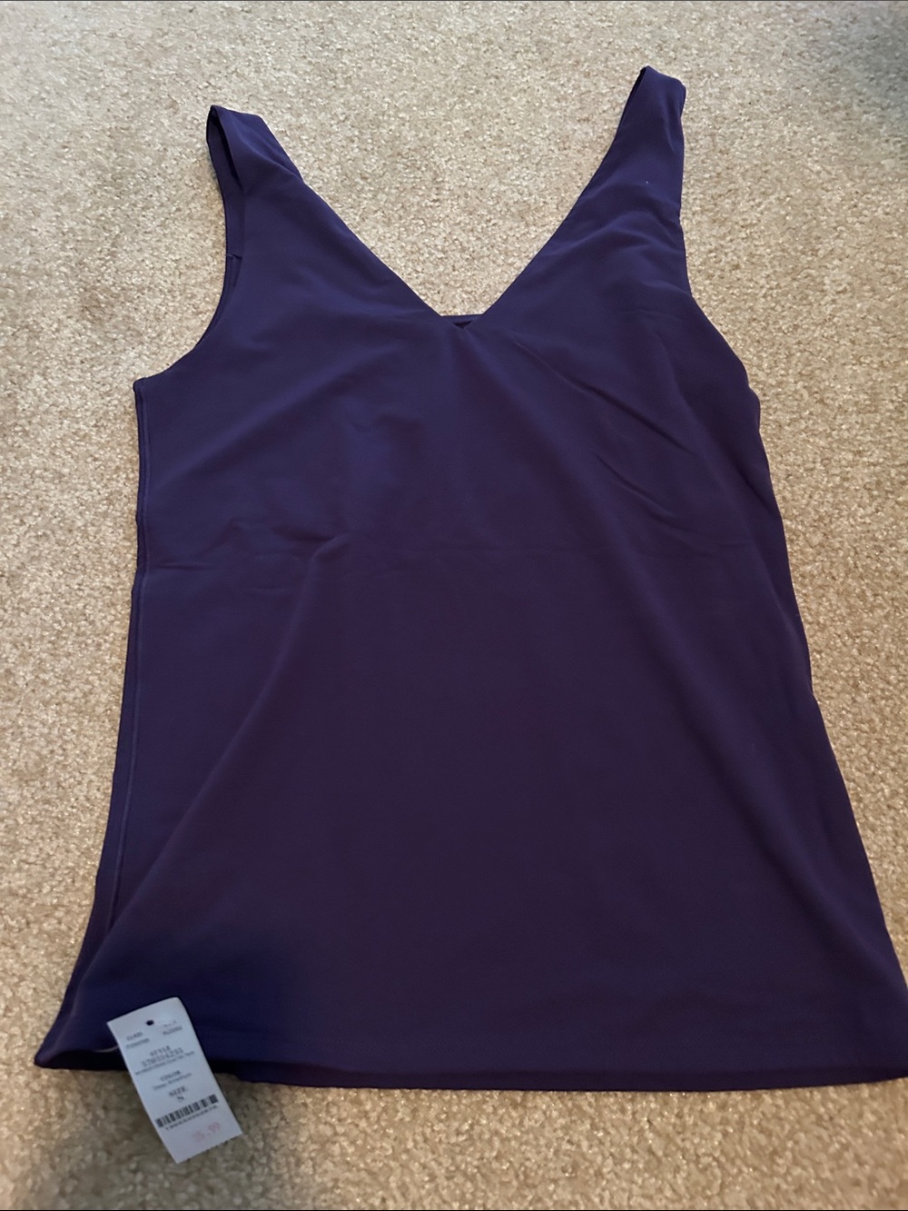 White House Black Market Purple V-Neck Sleeveless Shell Top
